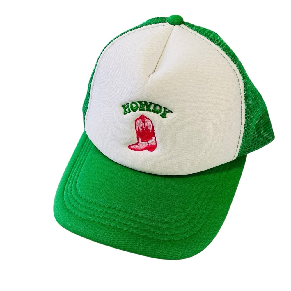 Howdy Cowboy Boot Trucker Hat
